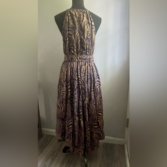 Brand new with tag Banana Republic Navy and Beige linen Midi Dress - Picture 4 of 7